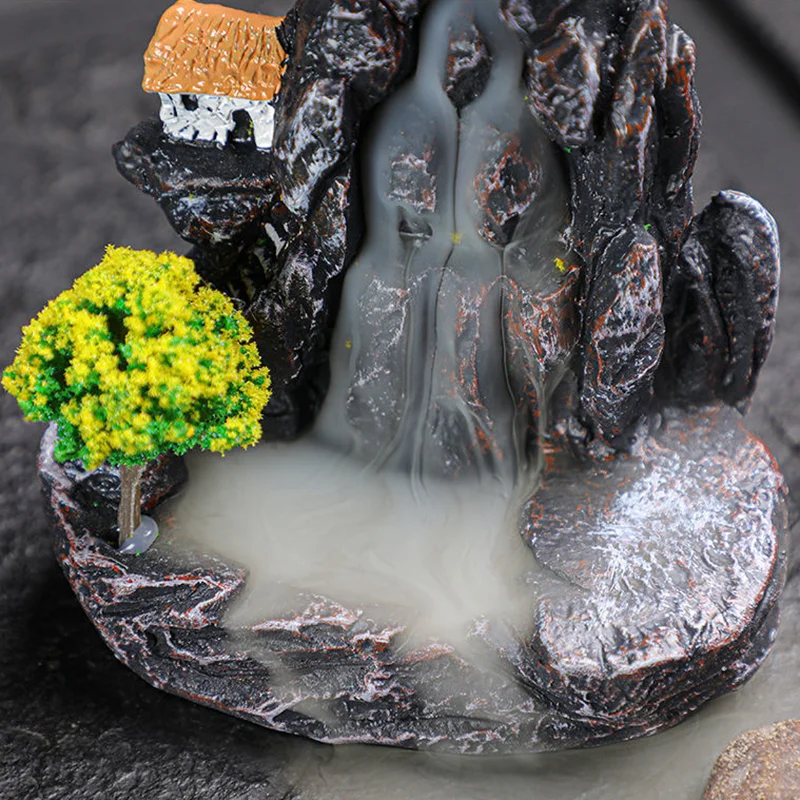 Backflow ผู้ถือธูปน้ําตกธูป Burner ตกแต่งบ้านน้ํามันหอมระเหยเครื่องประดับธูปหอมพร้อม Backflow ธูปหอม
