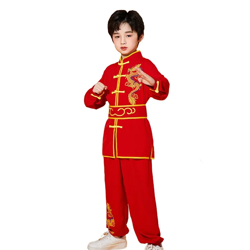 จีนแบบดั้งเดิม Wushu เสื้อผ้า Tai Chi เด็ก Kungfu ชุดใหม่ STAGE Performance Hanfu ศิลปะการต่อสู้เครื่องแต่งกายชุด