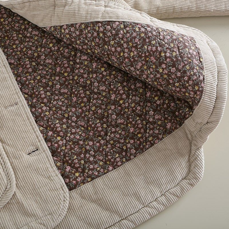 Parka de pana para mujer, abrigos cortos cálidos de tendencia de otoño e invierno, ropa de algodón con cuello levantado, chaqueta Vintage de una sola botonadura, abrigo para mujer