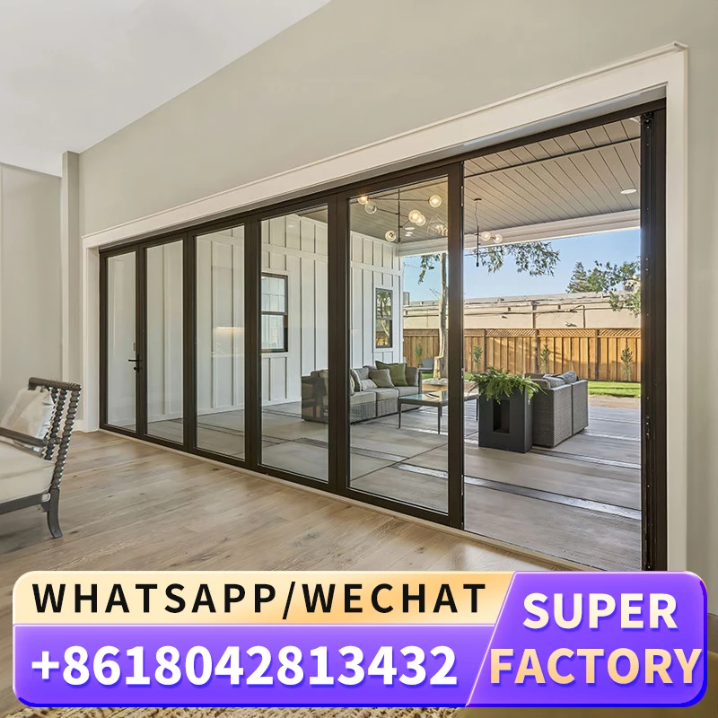 Blh-38 Modern Design Glass Folding Door Aluminum Grilled Folding Door Malaysia Price Folding Door For Home