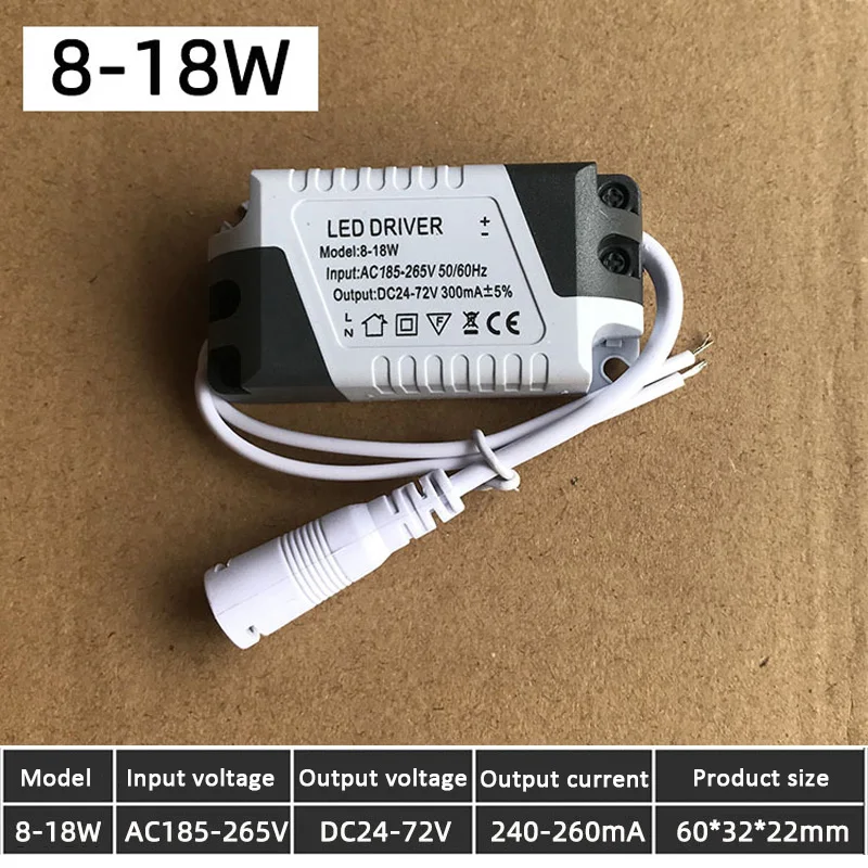 Driver LED AC 110V 220V a DC 12V DC 24V 8-18W 8-24W Trasformatore di illuminazione Lampada da soffitto Adattatore di alimentazione per strisce LED 280mA