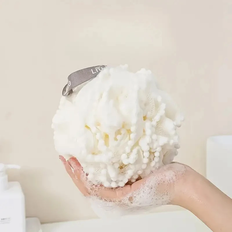 2pcs Bi-Color Shower Sponge Rich Foaming Soft Bath Balls Body Exfoliating Scrubbing Bath Flower Skin Cleaning Tool Bathroom Use