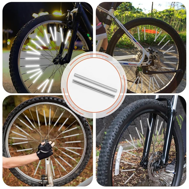 36/48/72/96 pièces 8cm réflecteurs de rayons ensemble de vélo étanche assemblage facile, conduite sûre la nuit réflecteurs