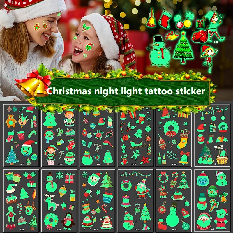 Nuevo 10 Uds. De pegatinas de tatuaje que brillan en la oscuridad para niños, tatuajes impermeables para niños y niñas, Mini pegatinas luminosas