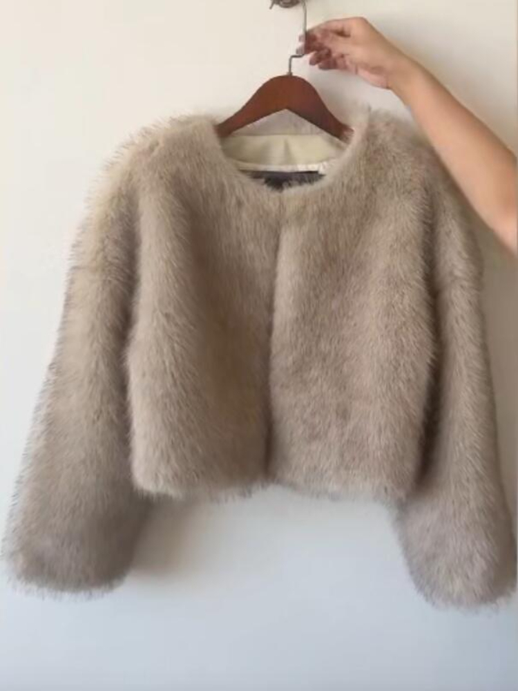 Lconic Street Fashion Элитный бренд Gardient Укороченное укороченное пальто из искусственного меха Женская зимняя популярная крутая пушистая короткая меховая куртка для девочек
