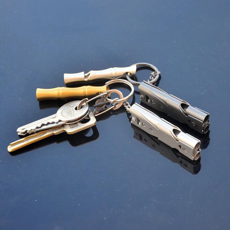 1PCs Tragbare Pfeife Anhänger Schlüsselbund Hohe Dezibel Outdoor Survival Notfall Camping Werkzeug