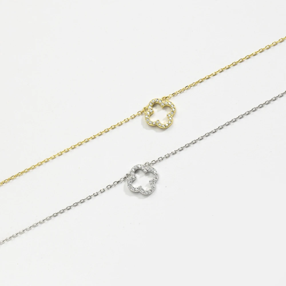 VEWANT New 925 Sterling Silver Flowe Pendant Long Chain Tiny Women Luxury Fine Jewelry 2023 Crystal Jewels