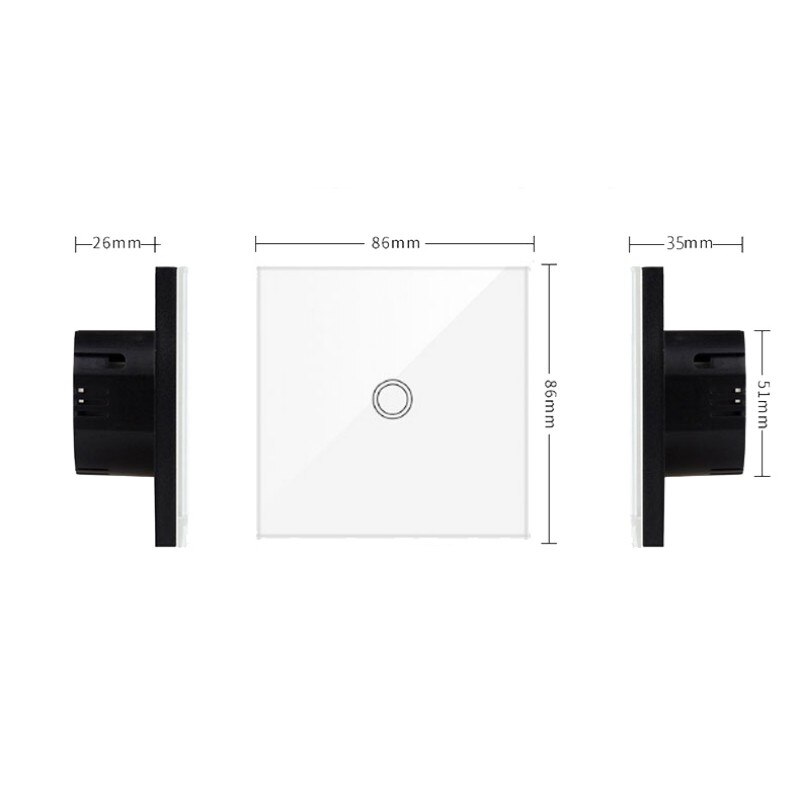 EU Touch Schalter AC100-240V Led-hintergrundbeleuchtung Panel Gehärtetes Kristall Glas wand Licht sensorische Schalter 1/2/3 Gang Interruttore