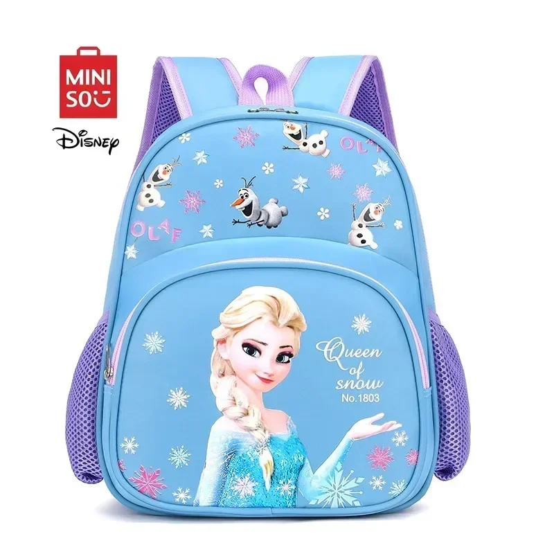MINISO Disney nueva princesa Frozen Elsa mochila dibujos animados Anime lindas mochilas impermeables moda estudiantes bolsa chica regalo de Navidad