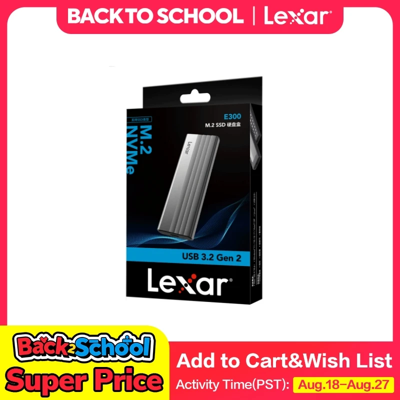 Оригинальный корпус для SSD-накопителя Lexar E300 M.2, USB 3,2 Gen 2, твердотельный накопитель чехол M.2 NVme для 2280/2242/2260/2230