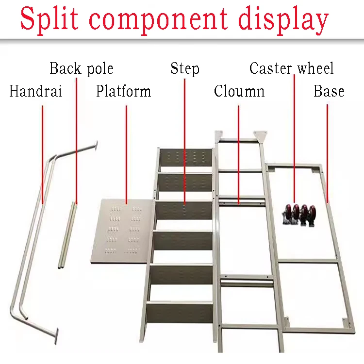 Supermarket Shelf Ladder Handling Warehouse Elevator Household 2 Steps 3 Steps Mobile Elevator Platform Elevator Handling Truck