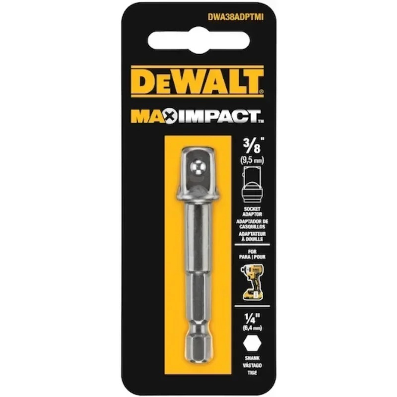 DEWALT DWA12ADPTMI DWA38ADPTMI IMPACTO máximo ™   1/4" PARA QUARO 1/2" ou 3/8" Acessórios para ferramentas de driver de ADAPTOR