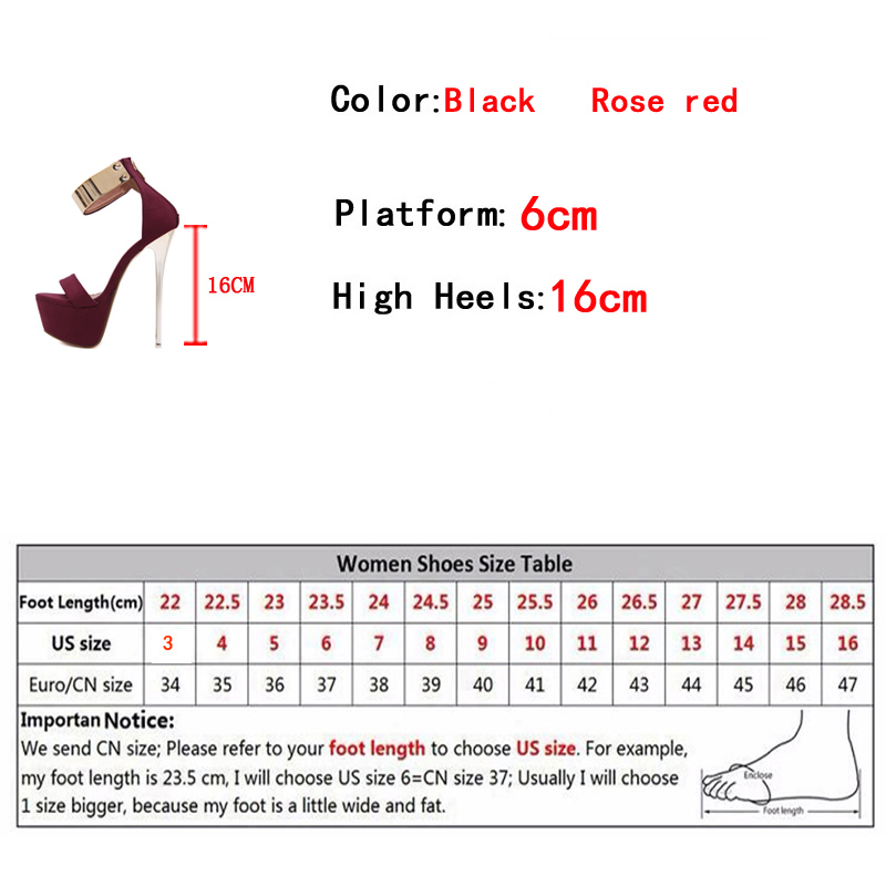 Liyke ファッションデザイン金属足首カバーストラップ女性のセクシーな 16 センチメートルサンダルプラットフォームハイヒールパーティークラブストリッパーポールダンスシューズ
