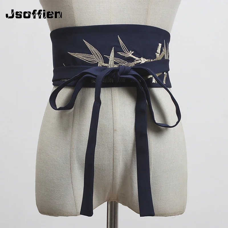Japanese Embroidery Vintage Style Waist Cummerbunds Woman Wide Corset Yukata Dress Accories Haori Obi Yukata Waistband