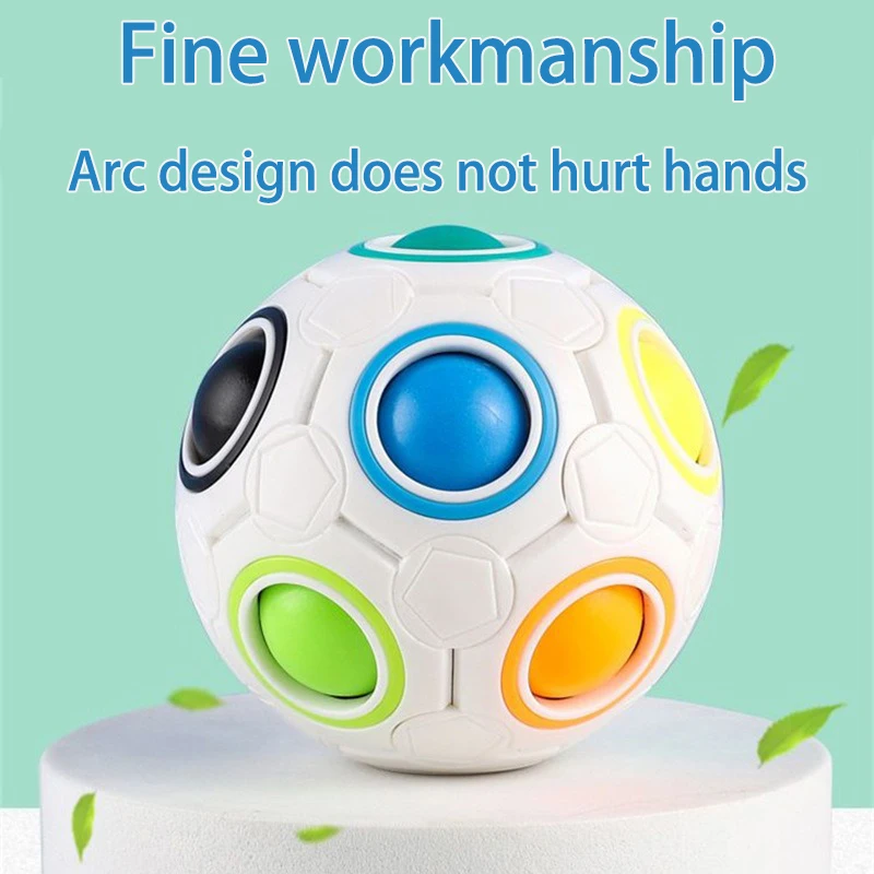 เด็ก Antistress Cube Rainbow Ball ปริศนาฟุตบอล Magic Cube การศึกษาการเรียนรู้ของเล่นเด็กผู้ใหญ่ความเครียด Reliever ของเล่น