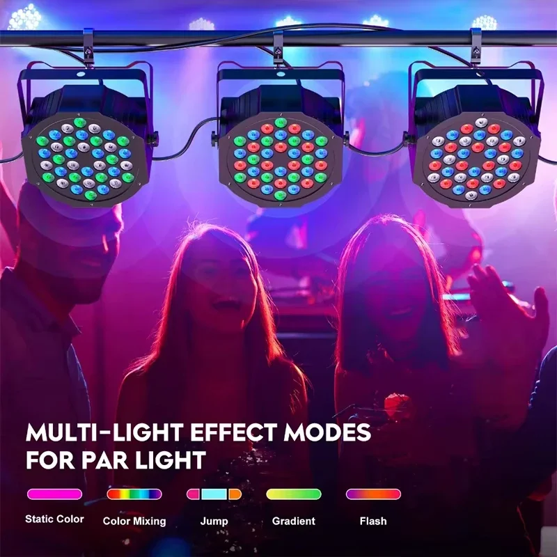 RGB 36LED Par Stage Light Sound Activated DMX512 Uplight with Remote Control for Disco Wedding Event Club Holiday Performance