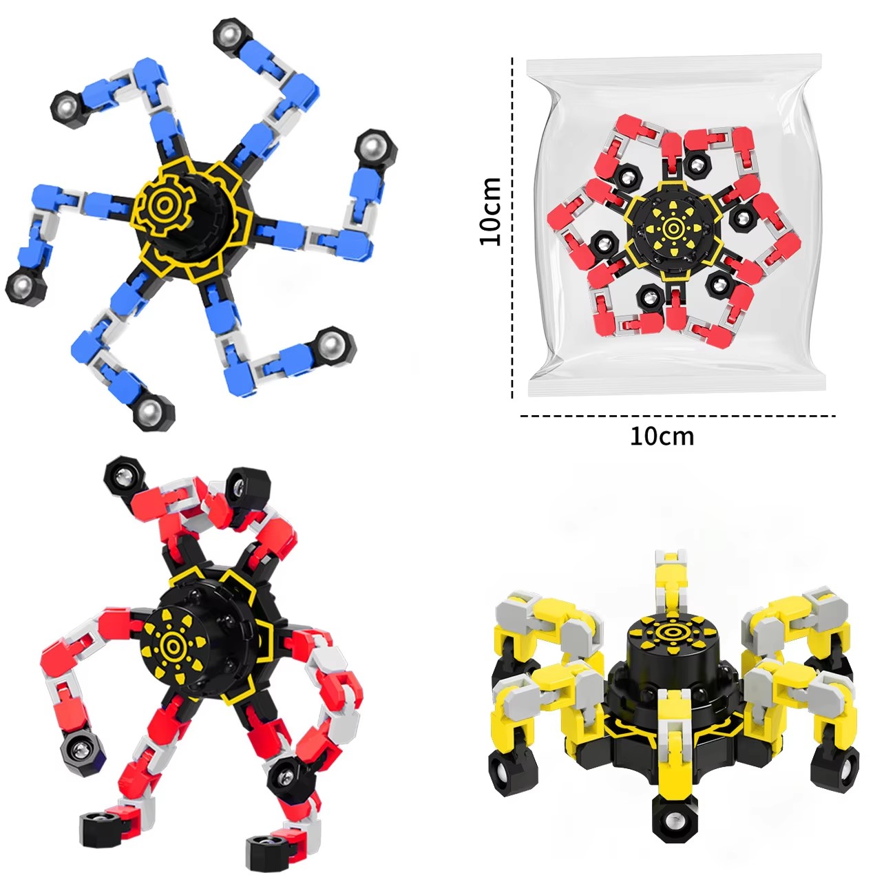 Juguetes Fidget deformados, cadena giratoria para niños y adultos, Spinner de mano antiestrés, alivio del estrés, giroscopio sensorial, juguetes de ventilación, regalo