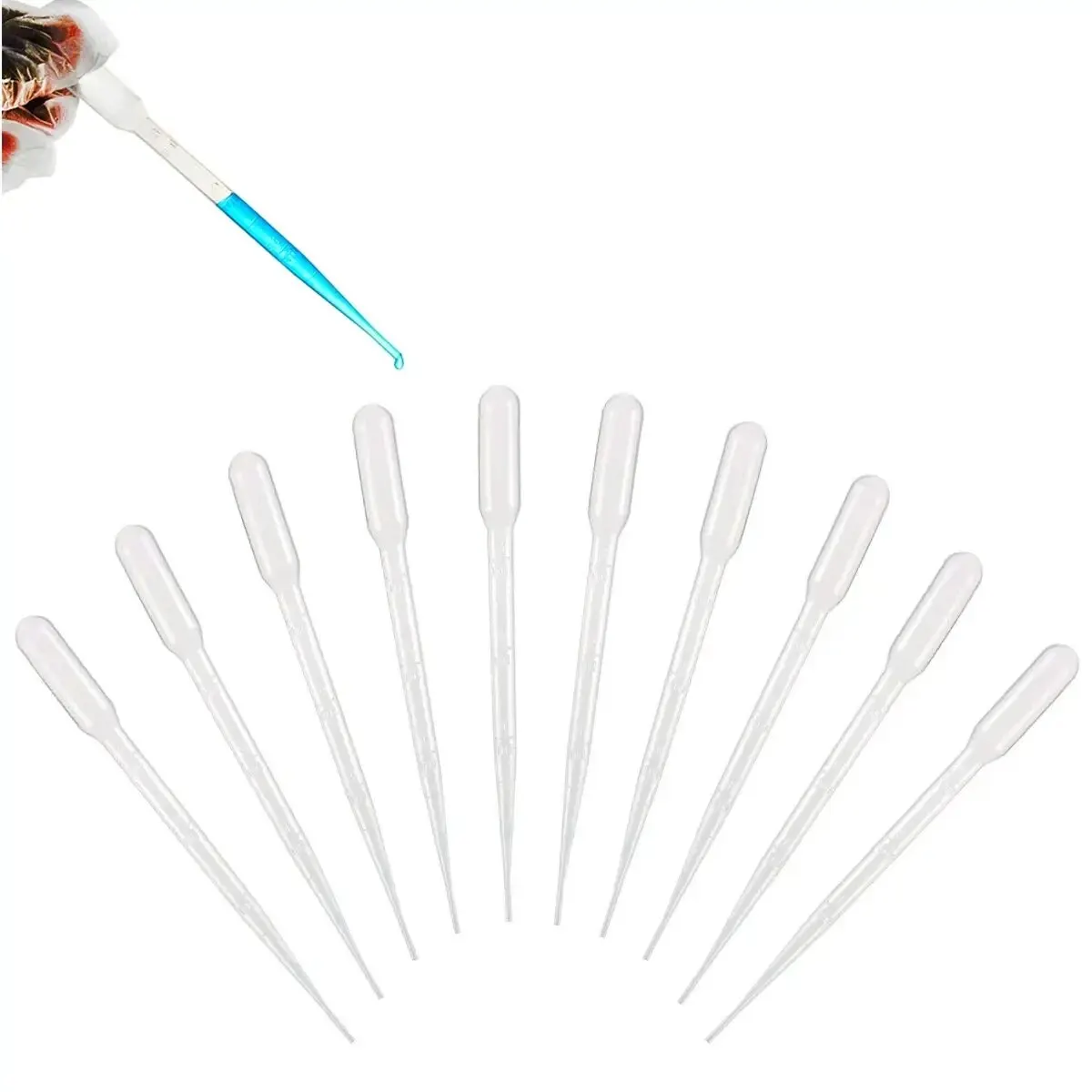 100本/ロット使い捨てラボ用ピペット |   1-5ml 目盛り付きプラスチック – 精密液体移送ツール