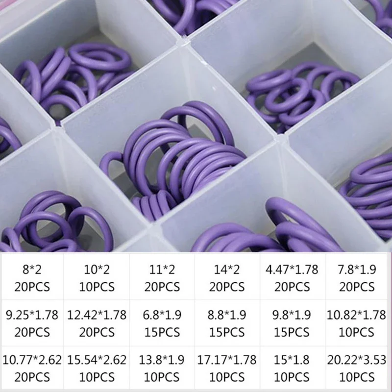 O Ring Set Dichtung Kit R134a R12 HNBR Gummi O-Ringe Sortiment Für Auto Automotive Klimaanlage A/C System Reparatur Werkzeug