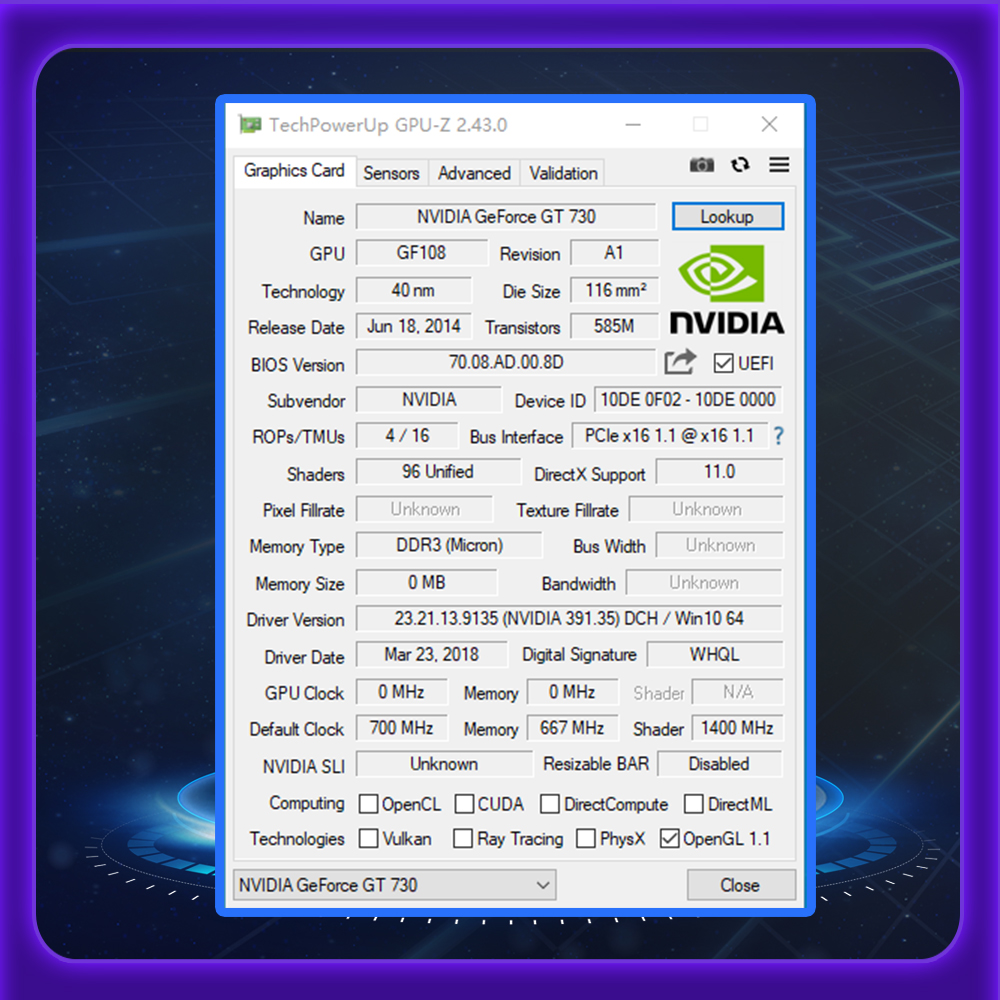 GT730 4GB DDR3 128Bit/64Bit karta graficzna z portem HDMI VGA DVI PCI-E2.0 16X komputerowa karta graficzna GT610 do biura/domu