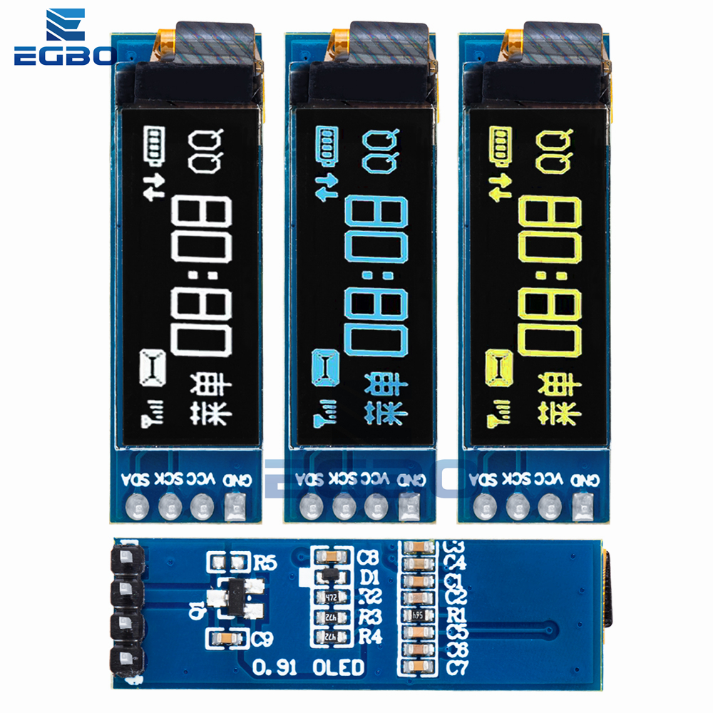 1PCS/5PCS 0.91 inch OLED module 0.91" white blue OLED 128X32 OLED LCD LED Display module 0.91" IIC Communicate