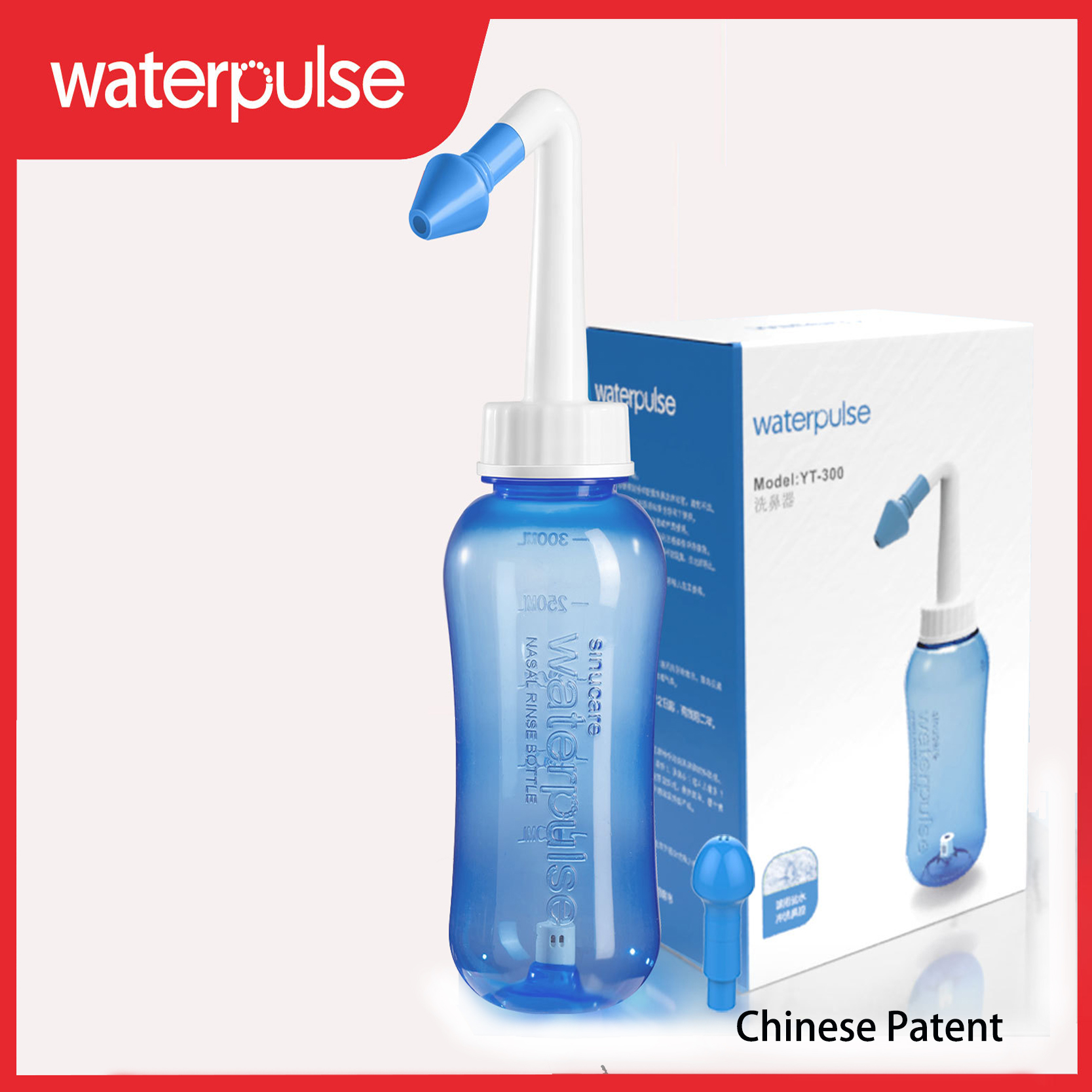 Irrigador Nasal Waterpulse, botella de lavado Nasal, limpiador para rinitis, limpieza de nariz sinusita, enjuague, para niños y adultos, evita la olla Neti alérgica