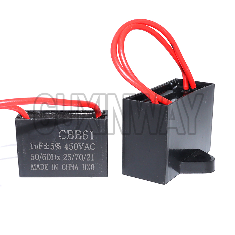 Condensador CBB61 450V Condensador de arranque de ventilador 450V Condensadores de ventilador 1UF/1,2UF/1,5UF/2UF/2,5UF/3UF/4UF/5UF/6UF/10UF
