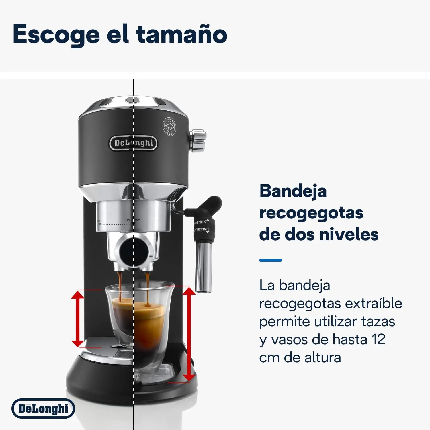 Dedica Style, traditionelle Pumpen-Espressomaschine, Kaffee- und Cappuccinomaschine, EC685BK, Schwarz