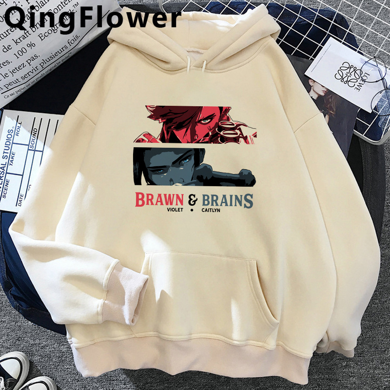 Arcane Jinx 후드 티 남성 오버 사이즈 streetwear 남성 후드 티 스웨터 애니메이션 하라주쿠