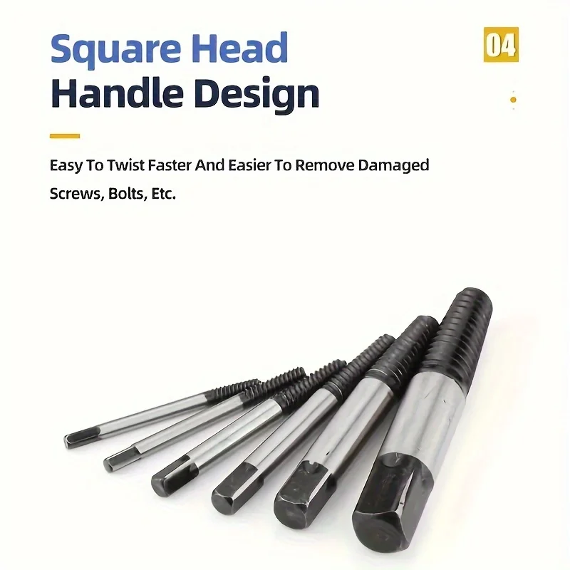 5/6 stücke Schraube Extractor Metall Bohrer Set Beschädigte Schrauben Remover Extractor Holzbearbeitung Werkzeuge Gebrochene Bolzen Wasser Rohr Extractor