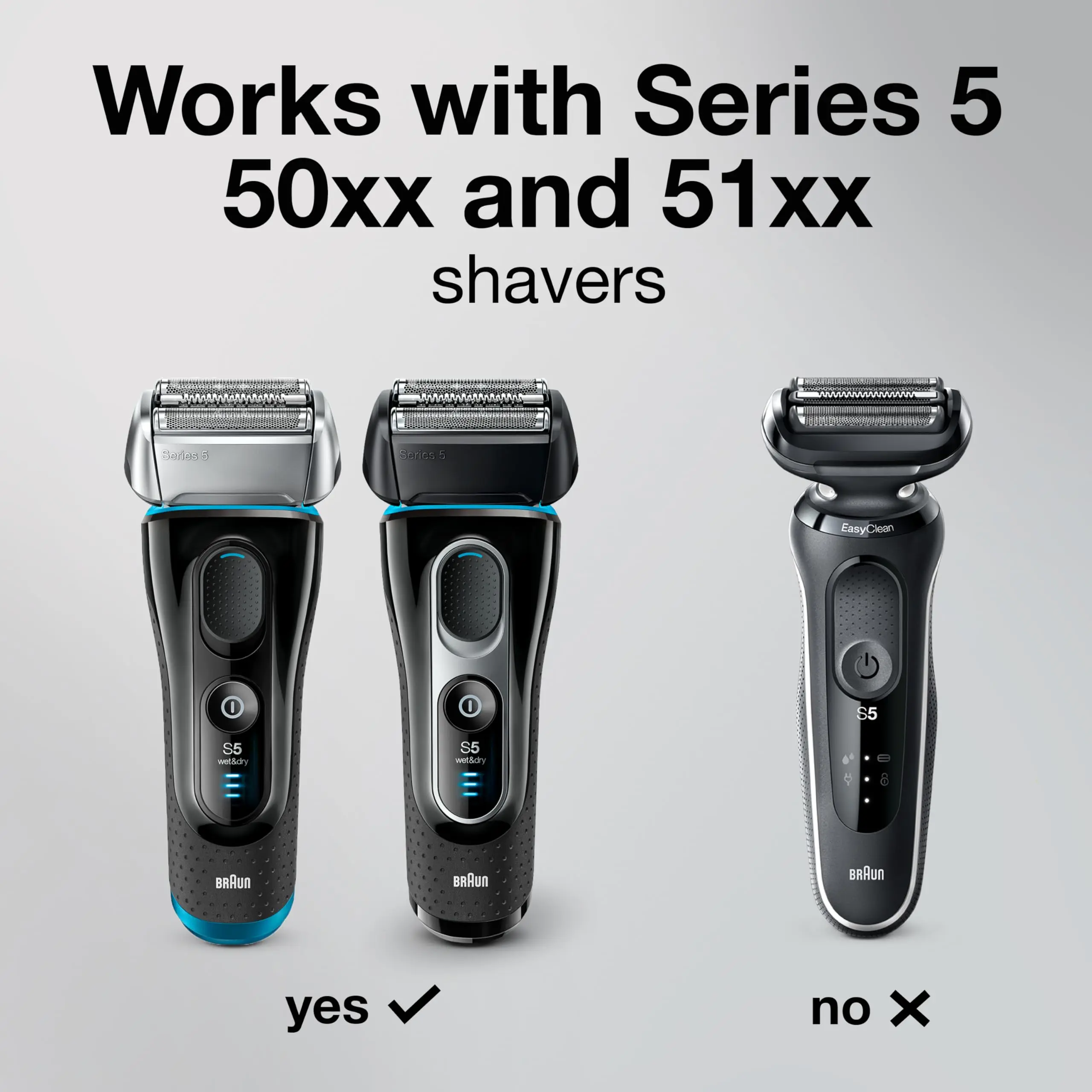Braun Series 5 Replacement Heads Shavers Cutter Foil 52B Razor Blade for 5020S 5030S 5040S 5050CC 5070CC 5090CC