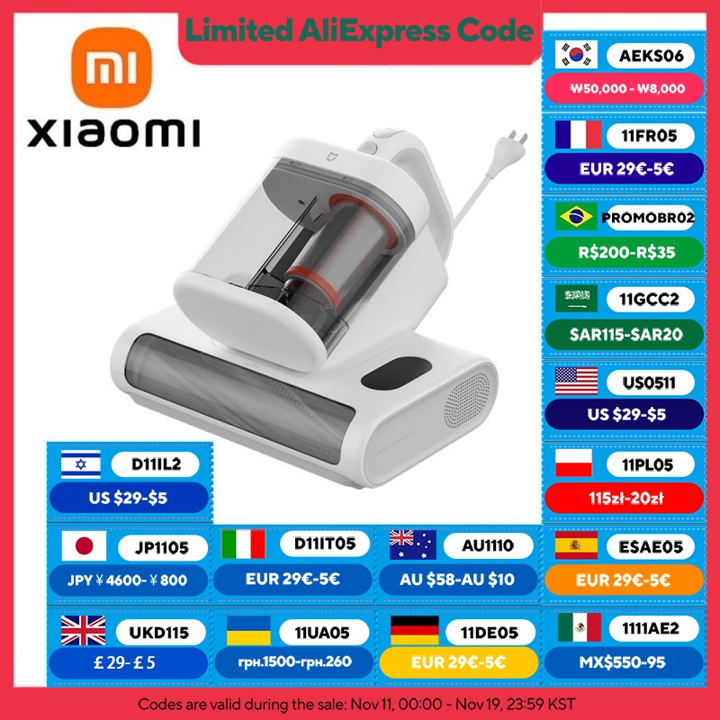 XIAOMI MIJIA Dust Mite Vacuum Cleaner 2 Pro,3 Cleaning Modes,16kPa Suction,UV Sterilisation,Hot air drying,Smart Mite Detection​