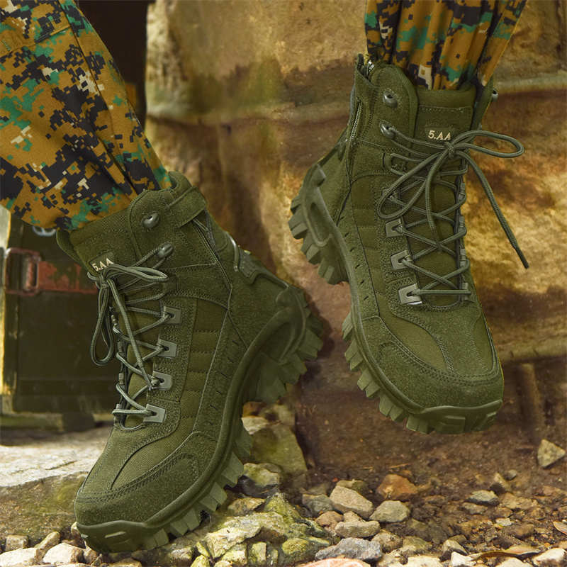 ผู้ชายรองเท้าเดินป่ายุทธวิธี,Shock-absorbing Non-SLIP Desert BOOT,ฤดูหนาวกลางแจ้ง Camping Trekking รองเท้า