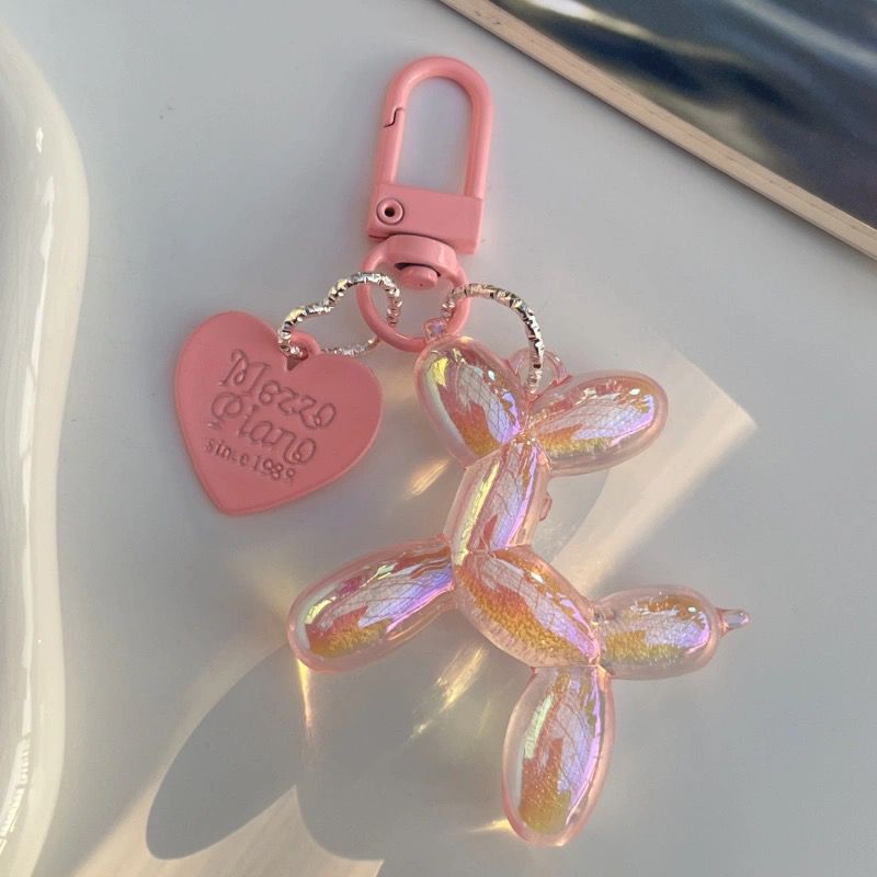 IFYOUOO Candy Farbe Ballon Hund Schlüsselbund Kawaii Tasche Anhänger Spielzeug für Mädchen Kreative Telefon Kette Schlüssel Schnalle Zubehör