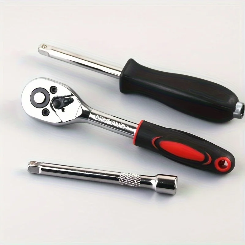46pcs Kit di strumenti di riparazione auto Chiave dinamometrica a cricchetto Chiave per cacciavite Set di prese Kit di strumenti combinato Strumento di riparazione automatica per biciclette Mech