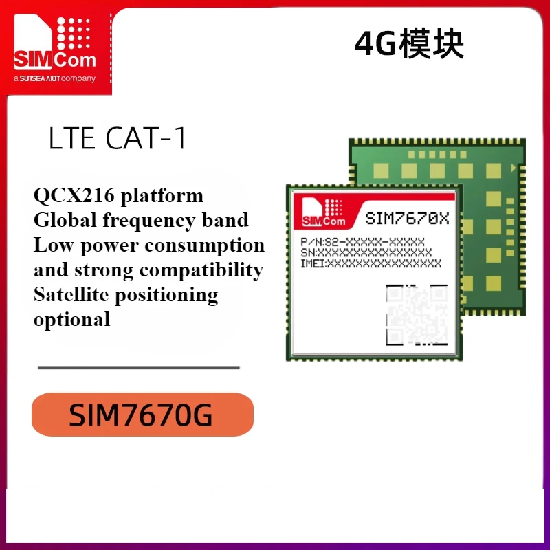 Módulo de comunicação SIMCOM 4G IoT SIM7670G GPS global que posiciona CAT1 baixo consumo de energia