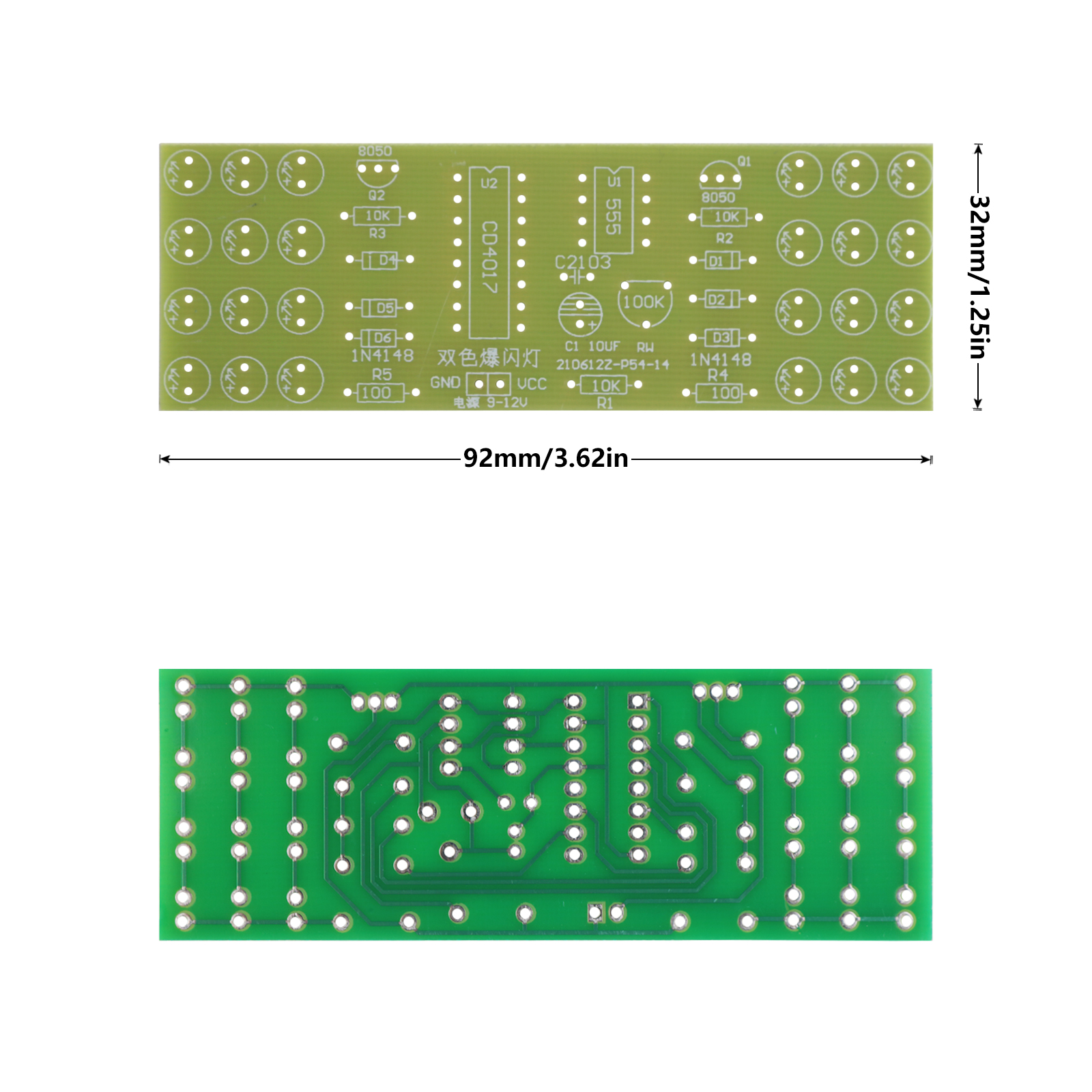 Ne555 cd4017 LED elektronische Lichter Kits rot blau zweifarbig DIY Kit Strobe elektronische Anzug Blinklichter Komponenten DIY