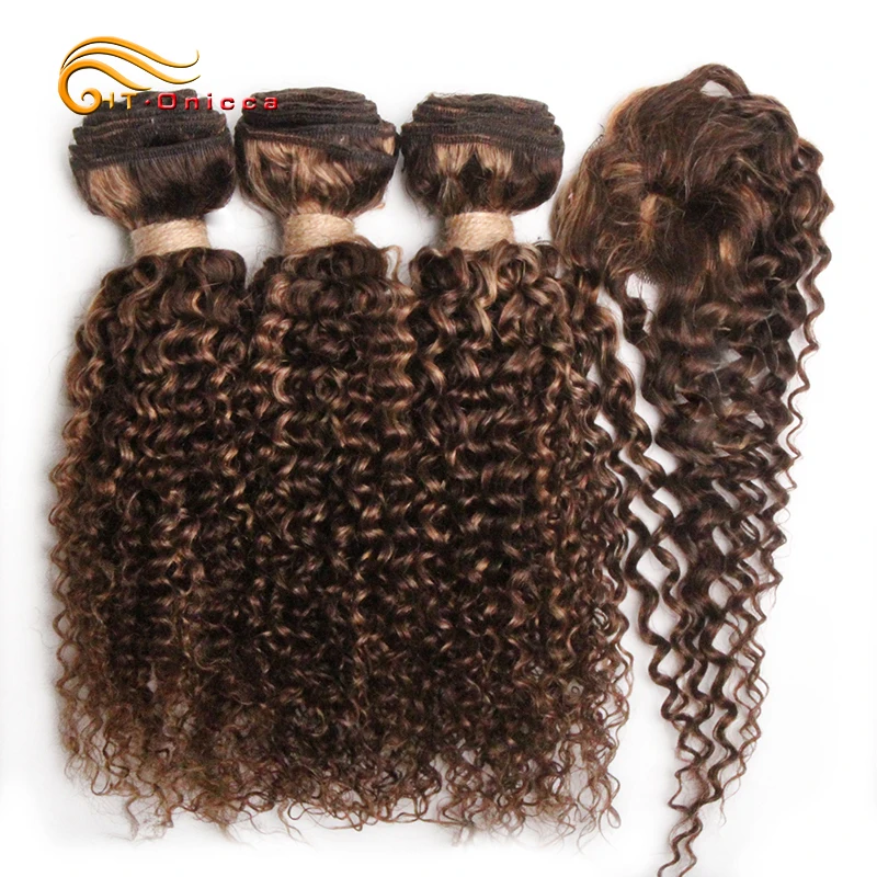 Kinky encaracolado feixes de cabelo humano curto cabelo brasileiro tece 3 pacotes com fecho natural preto encaracolado pacotes com fecho