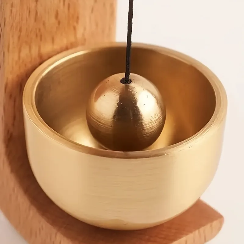 Timbre de latón con recordatorio, carillón de viento con succión magnética, regalo en forma de C para inauguración de la casa, decoración del hogar, decoración del coche, 1 ud.