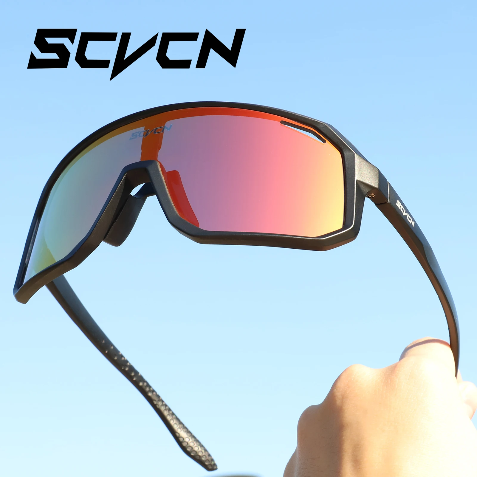 SCVCN ผู้ชายจักรยานขี่จักรยานแว่นตากันแดดผู้หญิง MTB จักรยานแว่นตาขับรถกีฬากลางแจ้งแว่นตา UV400 เดินป่าแว่นตา