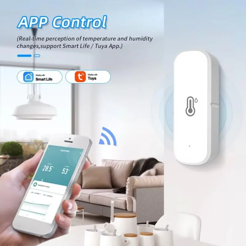 Tuya zigbee/wifi sensor de umidade temperatura casa conectado termômetro compatível com vida inteligente alexa google assistente