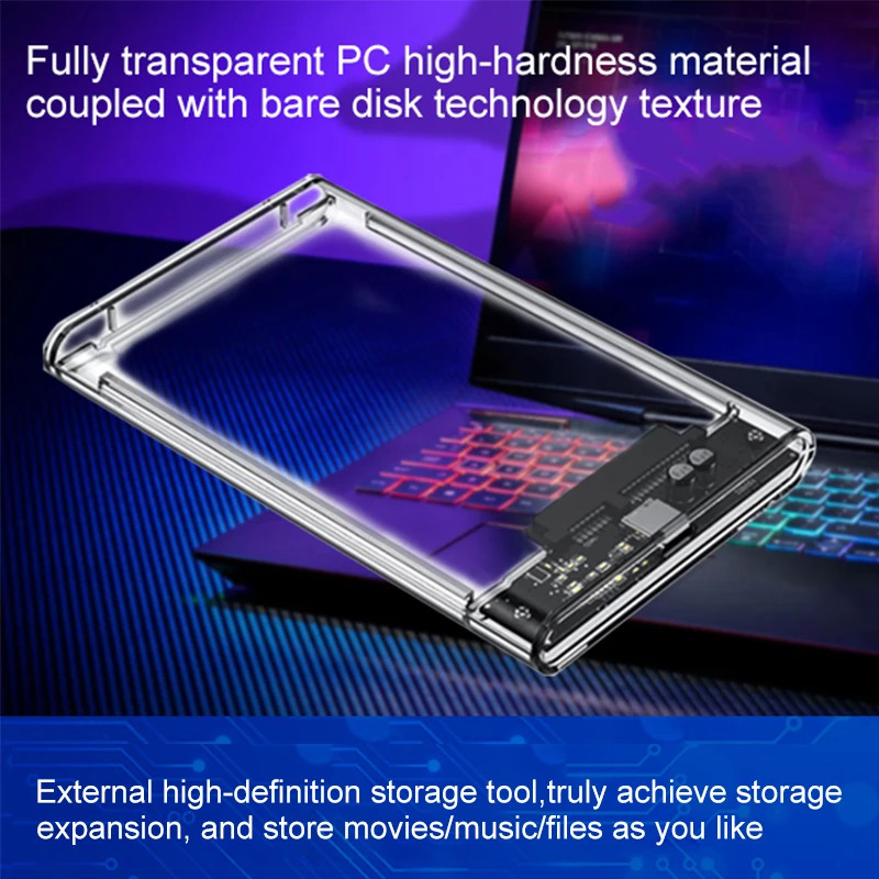 USB 3,0 Microb transparent 2,5 Zoll externe Speicher hülle Sata 5 Gbit/s HDD SSD Festplatten gehäuse Unterstützung Uasp für PC-Laptop