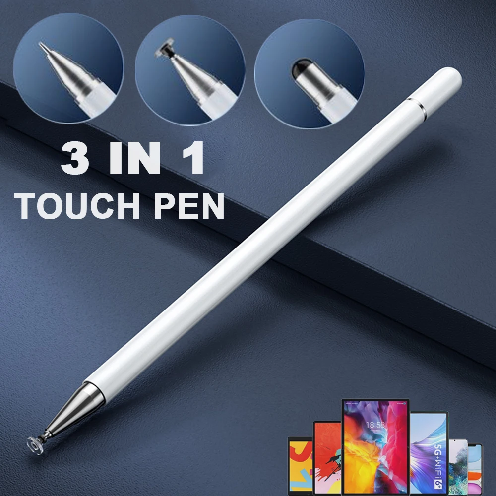 Lápiz óptico 3 en 1 para iOS Android, lápiz táctil de dibujo, lápiz capacitivo para iPad, Samsung, Xiaomi, tableta, teléfono inteligente