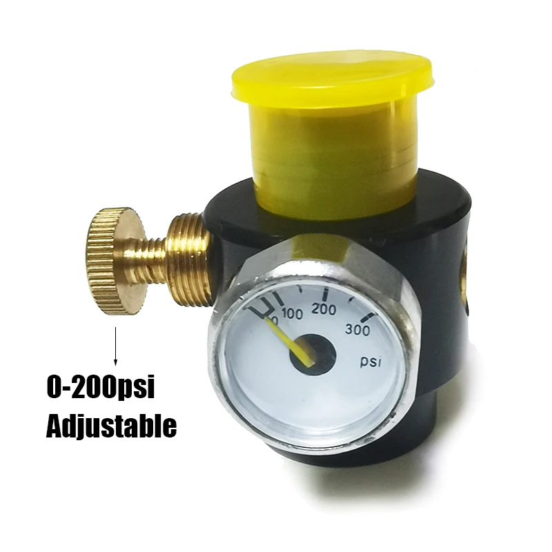 Tank Cylinder Regulator Bottle Valve Adjustable Compressed Air Output Pressure 0-200psi Diving Mountain Climbing