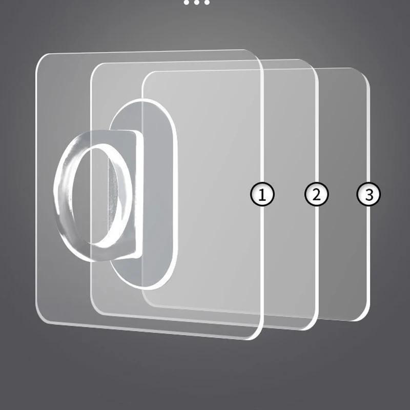 Ganci rotondi multifunzionali a parete da 10 pezzi Punzonatura gratuita Portaoggetti per pasta senza soluzione di continuità Cucina Bagno Anello per uso domestico Hange