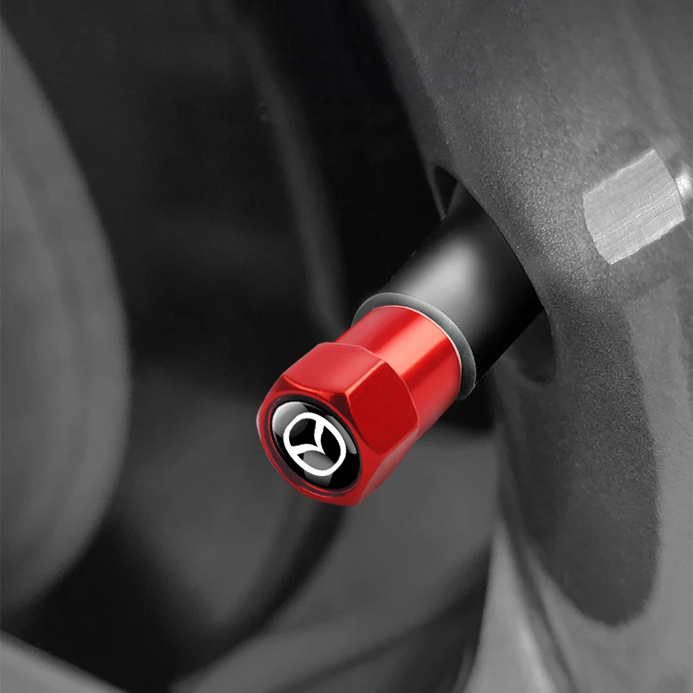 4 Uds. Tapas de cubierta de válvula de neumático de rueda de aleación de aluminio de estilo de coche accesorios de automóvil para Mazda CX-3 Bk CX-5 MS Speed 5 6 2 3 CX30 MX-5