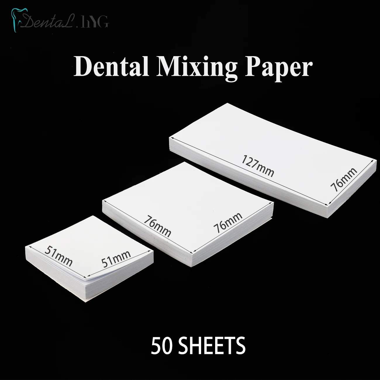 50 ชิ้นทันตกรรมทิ้งผสมกระดาษทันตกรรมเครื่องมือผงซีเมนต์ Pad กระดาษฟันปลอม Lab เครื่องมือวัสดุ