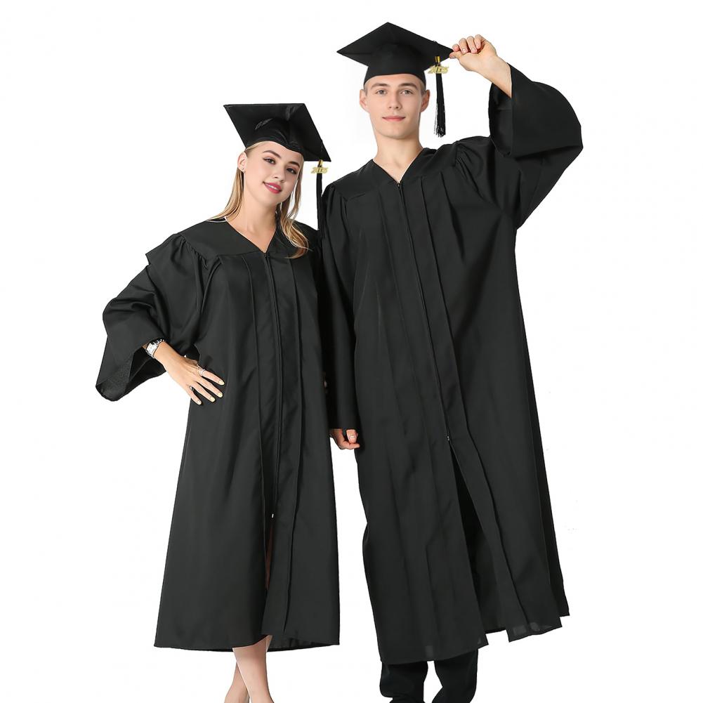 Disfraz de graduación para hombre y mujer, traje Unisex de escuela secundaria y despedida de soltera, suave, con sombrero y borlas, 2025
