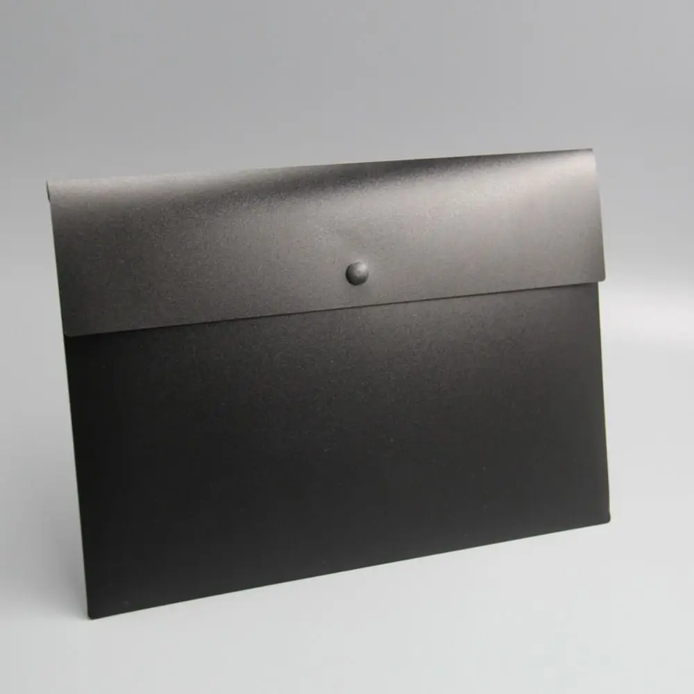 A4 A5 File Folder Pockets Jacket Plastic Envelope Flat Document Organizer with Snap Button Closure