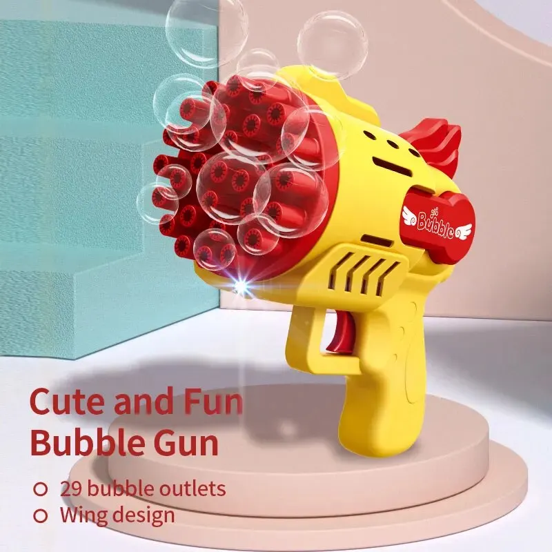 Light-Up Bubble Gun - 29-gaats Gatling Blaster voor jongens en meisjes van 6-14 jaar oud (batterij en bubbelvloeistof niet inbegrepen)
